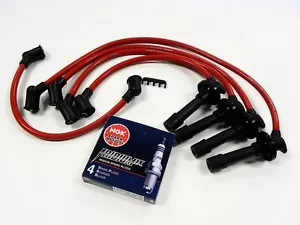 VMS 89-94 SUZUKI SWIFT GT GTI DOHC SPARK PLUG WIRES & NGK IRIDIUM IX PLUGS RED - Picture 1 of 1