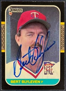 1987 DONRUSS SIGNED BERT BLYLEVEN CARD #71 MINNESOTA TWINS IN PERSON AUTO HOF - Picture 1 of 2