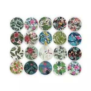 50pcs Flower Theme Wood Buttons Sewing Scrapbooking Clothing Craft Making Decor - Picture 1 of 2