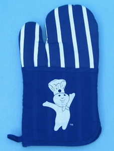FS NWT PILLSBURY DOUGHBOY OVEN MITT / BLUE & WHITE ARMS UP GLOVE POPPIN' FRESH🎁 - Picture 1 of 4