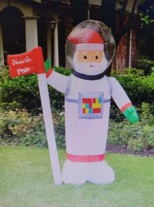 Decorazioni Gonfiabili Natalizie da Giardino Blow Up Rosso Astronauta Babbo Natale Spaceman 6 Ft - Foto 1 di 4