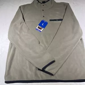 32 DEGREE HEAT Snap Button Olive Green Pullover Fleece Jacket Men's Size L, Soft - Picture 1 of 9