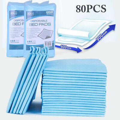 80PK Large Economy Underpads Disposable Incontinence Bed Cover Heavy Absorbency • 45.99$