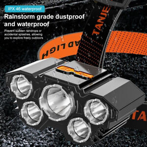 Outdoor Camping Headlight 5 Lights Powerful LED Rotatable Light Headlamps Hiking