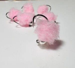 6 Pink Eggstasy Eggs, Fly Fishing, Trout Eggs, Trout Steelhead Salmon Flies - Picture 1 of 3