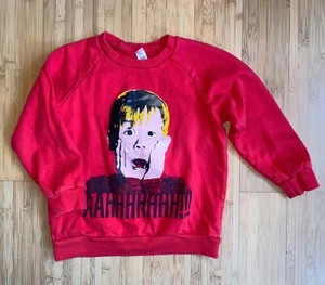 Vintage Home Alone Kevin Sweatshirt RED Cotton USA American Apparel kids size 6 - Picture 1 of 10