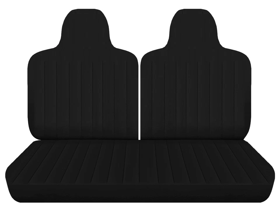 Se adapta a Plymouth Scamp 1972 cubiertas de asiento delanteras 50-50 superior con fondo sólido moldeado HR Foto 1 de 2