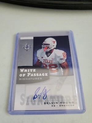 2007 SELVIN YOUNG ULTIMATE COLLECTION WRITE OF PASSAGE ROOKIE AUTO CARD BRONCOS. - Image 1 of 2