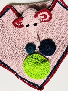 Manta de bebé rosa elefante cuadrada AMANTE HECHA A MANO ganchillo - UNISEX - NUEVA - REGALO DE DUCHA - Imagen 1 de 8