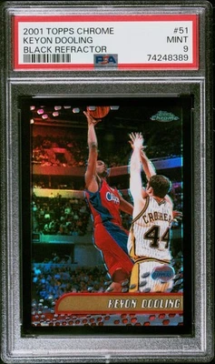 2001-02 Topps Chrome Black Refractor #51 Keyon Dooling /50 PSA 9 L.A. Clippers - Image 1 of 2