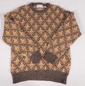 Mens Large Virgin Wool Pullover Sweater, 1980’s , LAZARUS, ITALY, Brown Gold - Picture 1 of 6