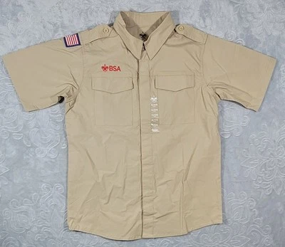 BSA Boy Scouts of America Uniform Shirt Webelos Youth XL 18-20 Tan New With Tags - Image 1 of 4