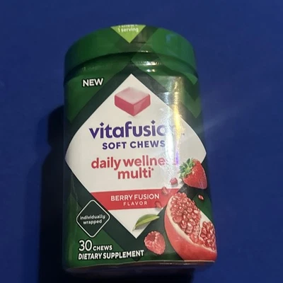 Vitafusion мягкие жевательные конфеты ежедневный оздоровительный мульти для взрослых 30 карат ягодный сплав вкус НОВЫЕ - Изображение 1 из 2