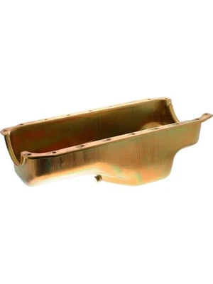 Milodon Engine Oil Pan Center Sump 4qt 7-1/4 Deep Gold Small Block (30755) - Image 1 of 4