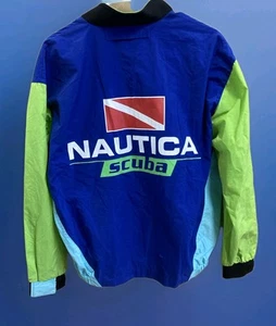 VINTAGE Colorblock Nautica Scuba Full Zip Lightweight Jacket Men's Size Medium - Picture 1 of 14