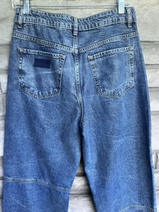 Ganni Blue Foil Izey Jeans Waxed 26 $375 - Picture 1 of 7