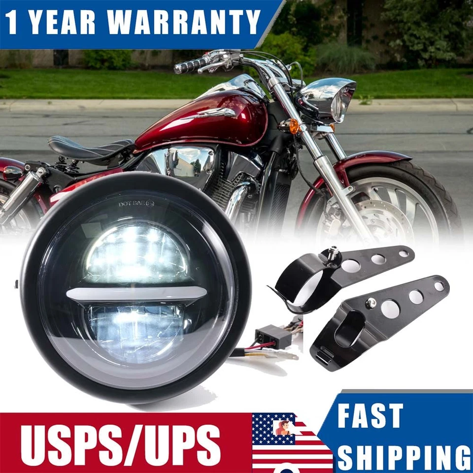 Faro LED moto con soporte para Honda XL 125 100 150 185 250 500 600 750 Foto 1 de 4