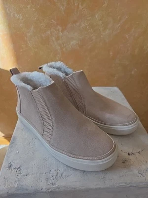 TOMS Mujer Taupe Imitación Piel Forrada Bryce Cuero Zapatillas Altas Talla 7 M EE. UU. Foto 1 de 4