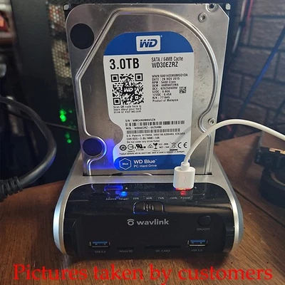 Estación de Acoplamiento de Disco Duro Caja HDD/SSD SATA I/III/III de 2.5" y 3.5" SD/TF Leer Foto 1 de 4