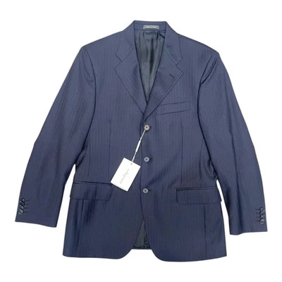 Salvatore Ferragamo Men’s Wool Single Breasted Blazer in Navy size US 38 - Image 1 of 4