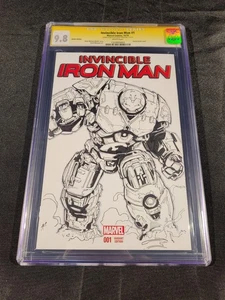 Iron Man #1 - Marvel, 2015 - vuoto - CGC 9.8 - firmato e schizzo da Steve Kurth - Foto 1 di 7