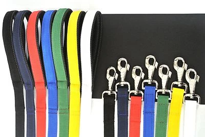 Dog Lead With PADDED HANDLE For Comfort 76" Long 25mm Strong Webbing 7 Colours - Image 1 of 4