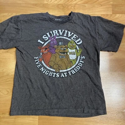 Camiseta Five Nights at Freddy's I Survived Gris Niños Camiseta Grande 2016 Foto 1 de 3