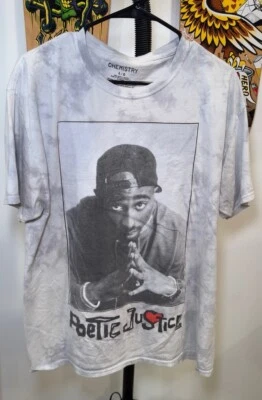 Camiseta Poetic Justice Tupac Shakur Hip Hop Rap Para Hombre Talla Grande Gris Foto 1 de 3