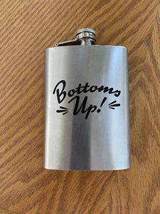 New Flask " Bottoms Up" Stainless Steel 8 oz. - Picture 1 of 4