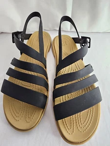 Crocs Tulum sandalo nero con cinturino fibbia regolabile iconico comfort donna taglia 8 - Foto 1 di 7