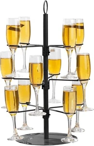 Tower Cocktail Tree Stand, Wine Glass Display For Drinks, 3 Tier - 12 Holders - Picture 1 of 2