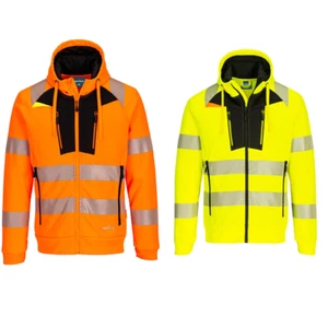 Portwest DX477 DX4 Hi-Vis Funnel Neck Zipped Sweatshirt Warmth Lightweight - Picture 1 of 4