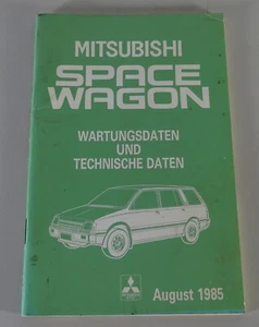 Manuales de Tablas/Wartungsdaten Mitsubishi Space Wagon Tipo D00 Stand 08/1985 - Imagen 1 de 2