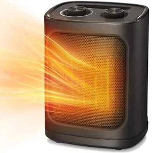 Auseo Space Heater 1500W/750W ETL Certified Ceramic Small with Thermostat 9 in - Picture 1 of 7