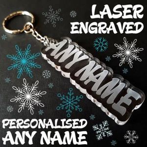 ❄️❄️❄️ REGALO DE NAVIDAD Llavero Personalizado con Nombre Nieve CUALQUIER NOMBRE RELLENO DE MEDIAS - Imagen 1 de 12