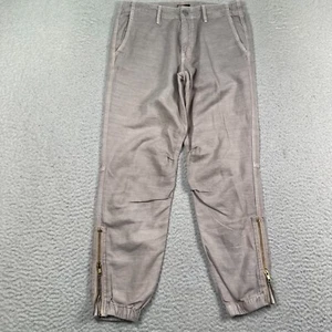 Mother Misfit Crop Pants Womens 24 Jogger Girl Boy Ankle Zip Stone Khaki USA - Picture 1 of 12