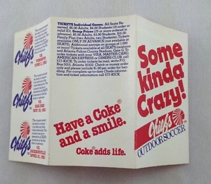 NASL 1981 Atlanta Chiefs Pocket Soccer Schedule - Coke - Picture 1 of 1
