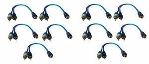12" RCA Audio Jack Cable Y Splitter Adapter 2 Male to 1 Female Plug 10 Pcs  - Picture 1 of 3