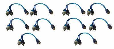 12" RCA Audio Jack Cable Y Splitter Adapter 2 Male to 1 Female Plug 10 Pcs  - Image 1 of 3