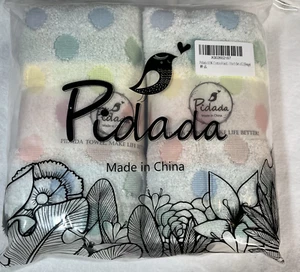 PIDADA Hand Towels Set of 2 Colorful Polka Dot Pattern 100% Soft Cotton - Picture 1 of 4