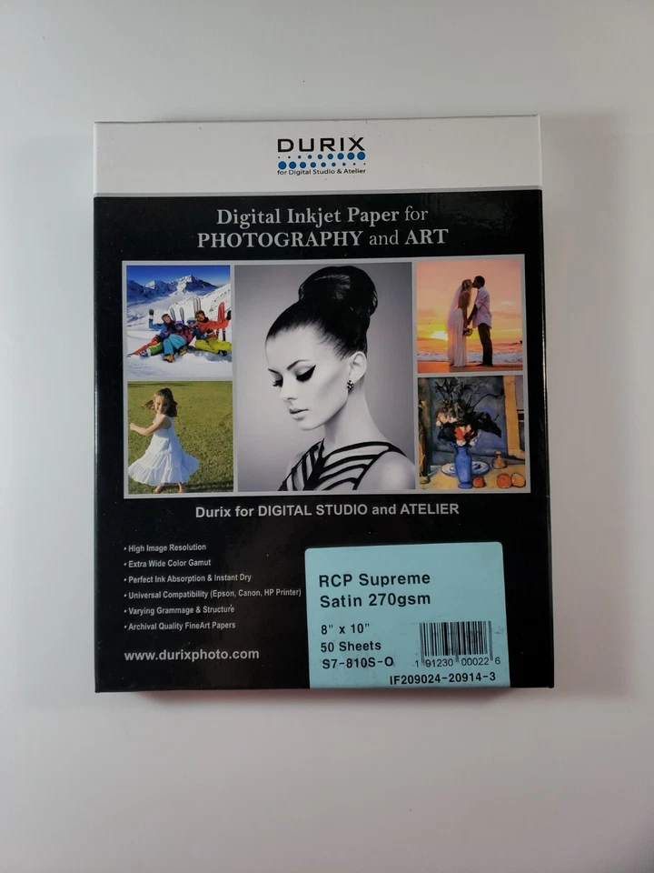 DURIX RCP Supreme Satin 270gsm Digital Inkjet Paper ( 8"x10" 50 sheet ) NEW - Image 1 of 1