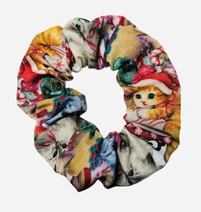 Scrunchie - Cat Christmas - Brand New - Handmade - Picture 1 of 2