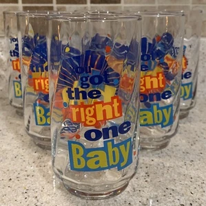 Set of 6 Vtg Diet Pepsi You Got the Right One Baby Uh Huh Ray Charles Glasses - Picture 1 of 6