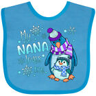 Inktastic My Nana Loves Me Cute Winter Penguins Baby Bib Grandma Grandchild Hats