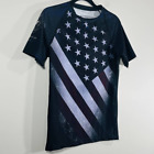 Ranger Up Rash Guard American Flag Full Print Athletic Short Sleeve Shirt - L