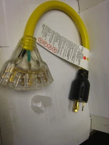 30 Amp To 110 Adapter L530p Or Tt30p To Lit 3way Outlet Splitter INTERTEK - Bild 1 von 6