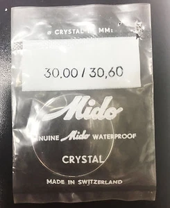 MIDO GENUINE WATERPROOF 30.00/30,60 ACRYLIC CRYSTAL SWISS MADE - Picture 1 of 1