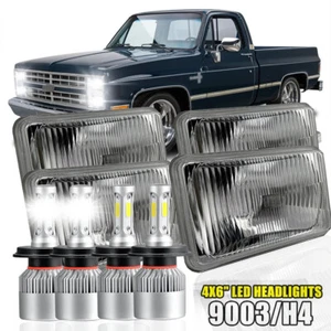 4"X6" LED Headlights High-Lo Beam For Chevy C10 Pickup 1981-87 Ford Mustang 4PCS - Picture 1 of 15