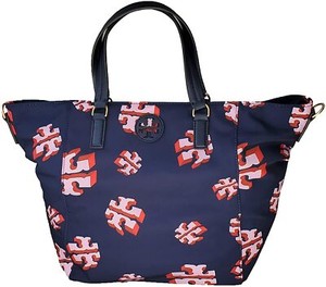 navy nylon tote bolsa