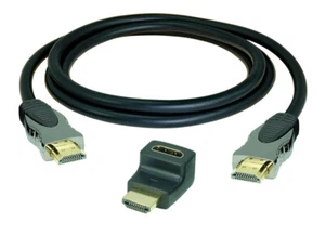 1m 4K Premium High Speed HDMI Kabel + 1x HDMI Winkeladapter(270°) # AV701B-1.0 - Bild 1 von 1
